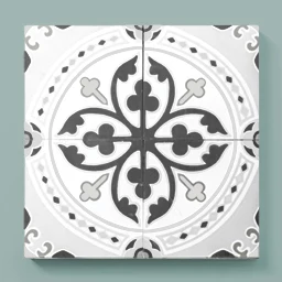 Black and white classic cement tile for designer projects